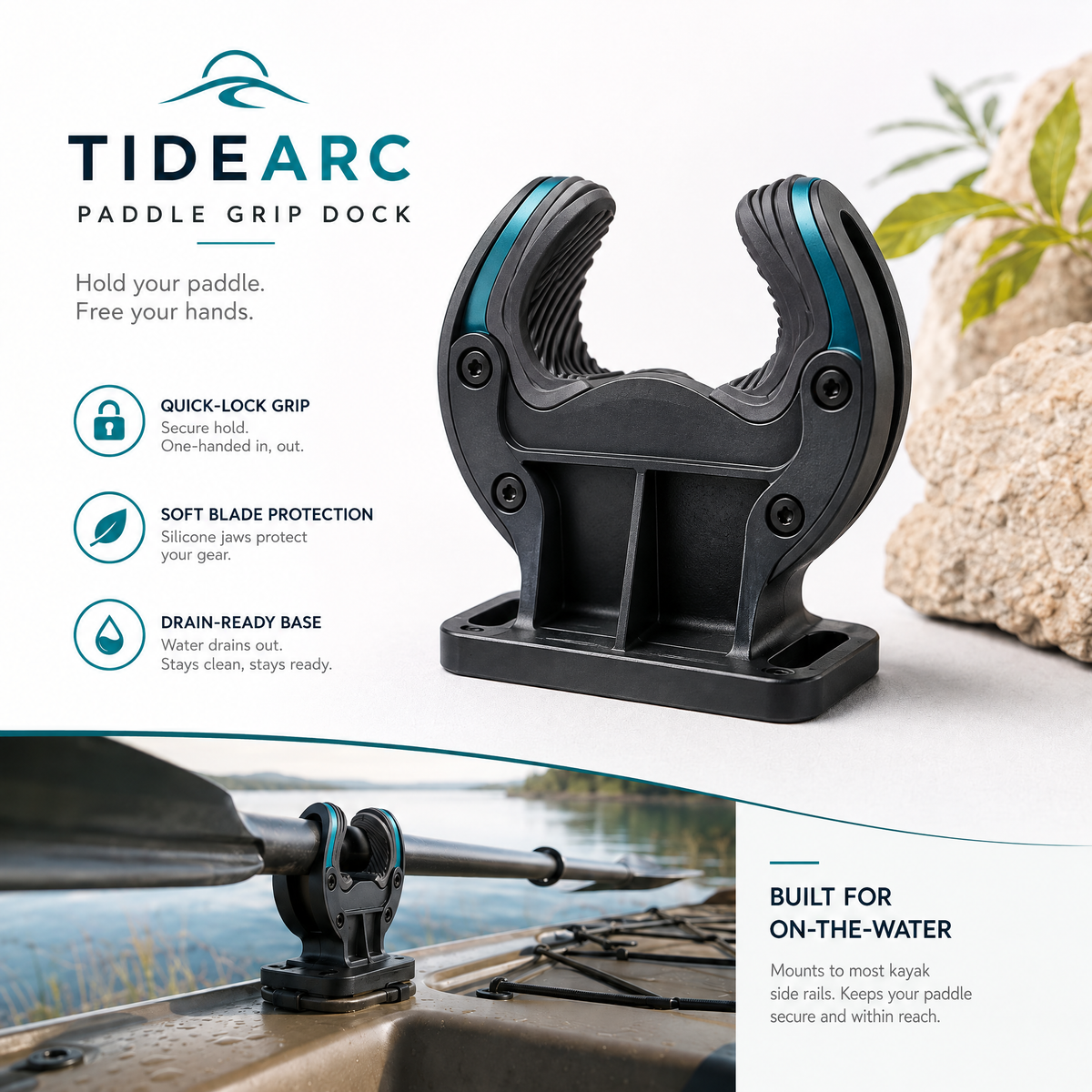 Velmirt™ TideArc Paddle Grip Dock